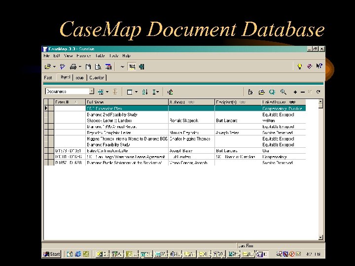 Case. Map Document Database © Hanson Bridgett Marcus Vlahos & Rudy, LLP 2002 