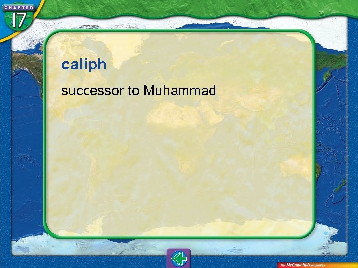 caliph successor to Muhammad 