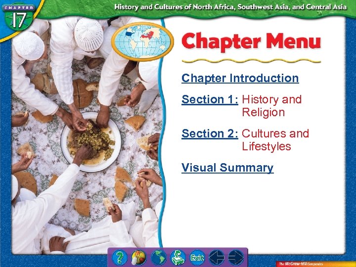 Chapter Introduction Section 1: History and Religion Section 2: Cultures and Lifestyles Visual Summary