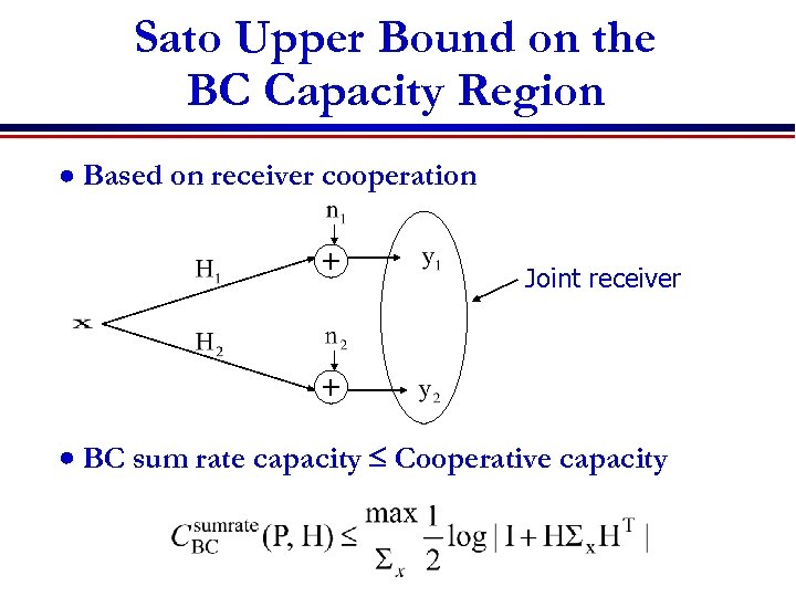 Sato Upper Bound on the BC Capacity Region Based on receiver cooperation + Joint