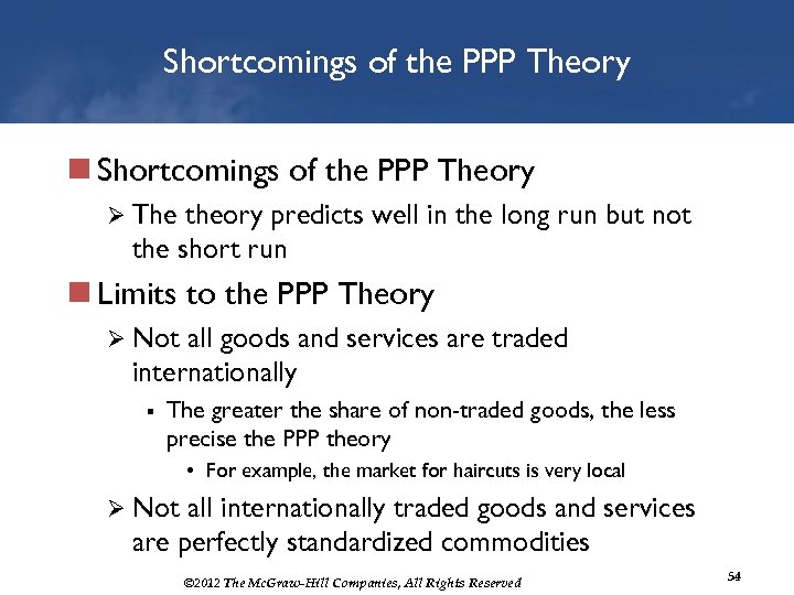 Shortcomings of the PPP Theory n Shortcomings of the PPP Theory Ø The theory