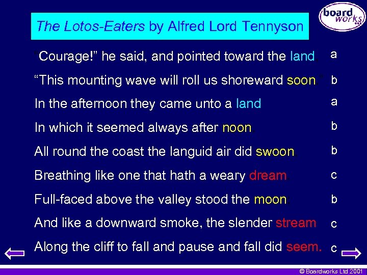 The Lotos-Eaters by Alfred Lord Tennyson “Courage!” he said, and pointed toward the land,