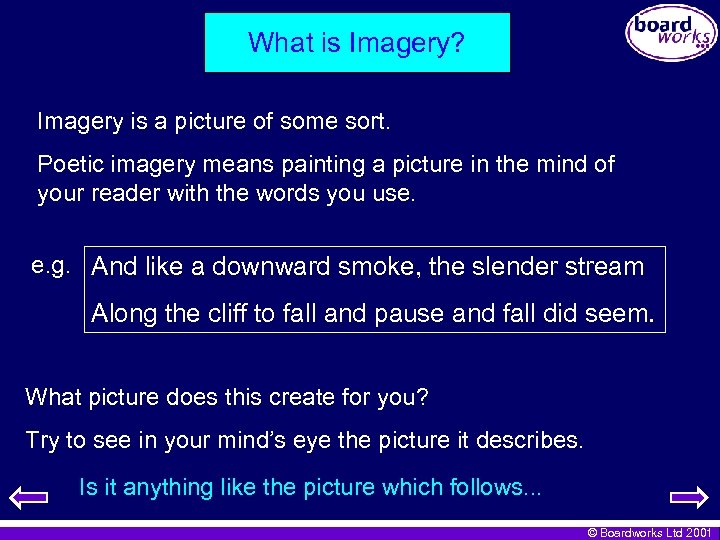 What is Imagery? Imagery is a picture of some sort. Poetic imagery means painting