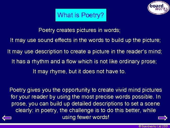 What is Poetry? Poetry creates pictures in words; It may use sound effects in