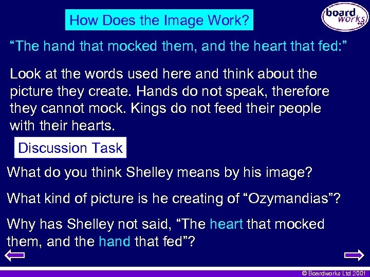 How Does the Image Work? “The hand that mocked them, and the heart that