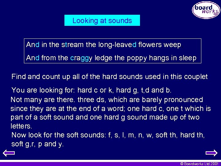 Looking at sounds And in the stream the long-leaved flowers weep, And from the