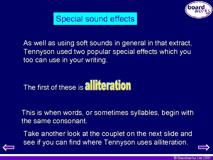 Special sound effects As well as using soft sounds in general in that extract,