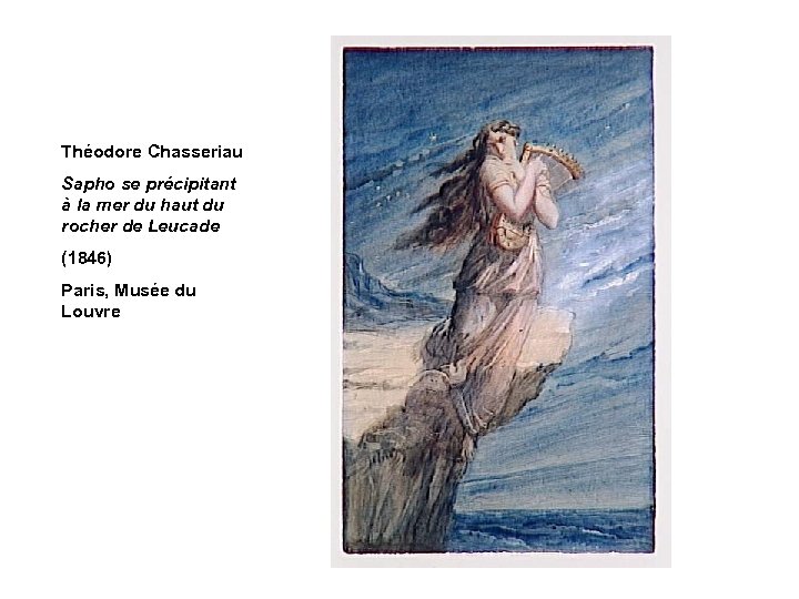 Théodore Chasseriau Sapho se précipitant à la mer du haut du rocher de Leucade