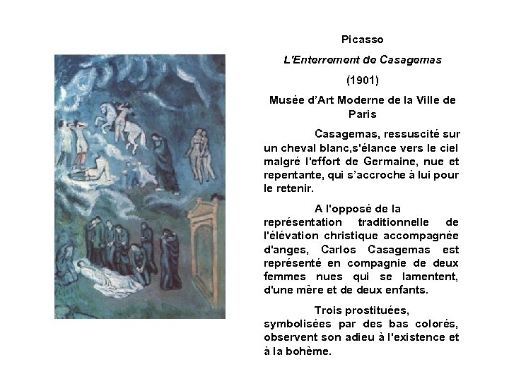 Picasso L'Enterrement de Casagemas (1901) Musée d’Art Moderne de la Ville de Paris Casagemas,