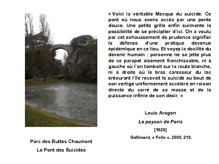  « Voici la véritable Mecque du suicide. Ce pont où nous avons accès