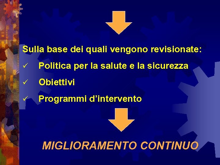 Sulla base dei quali vengono revisionate: ü Politica per la salute e la sicurezza