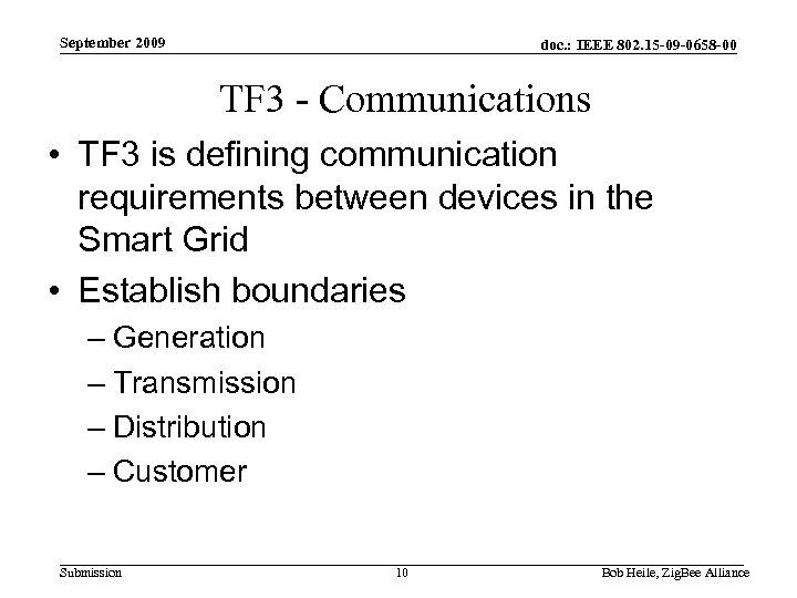 September 2009 doc. : IEEE 802. 15 -09 -0658 -00 TF 3 - Communications