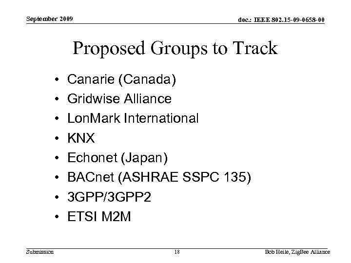 September 2009 doc. : IEEE 802. 15 -09 -0658 -00 Proposed Groups to Track