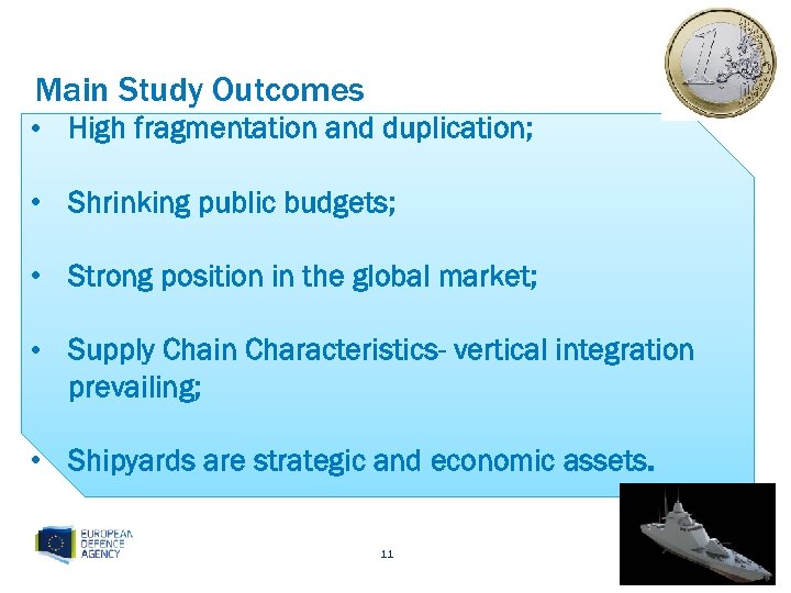 Main Study Outcomes • High fragmentation and duplication; • Shrinking public budgets; • Strong