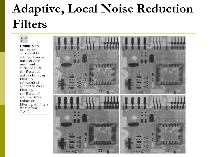 Adaptive, Local Noise Reduction Filters 