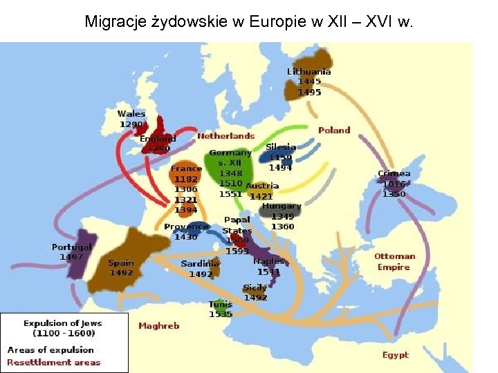 Migracje żydowskie w Europie w XII – XVI w. 