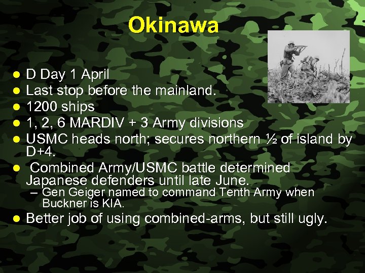 Slide 39 Okinawa D Day 1 April Last stop before the mainland. 1200 ships
