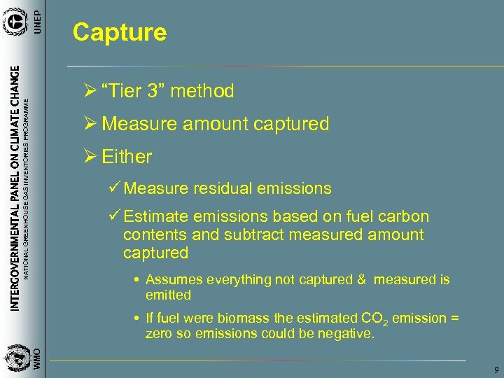 UNEP INTERGOVERNMENTAL PANEL ON CLIMATE CHANGE Capture NATIONAL GREENHOUSE GAS INVENTORIES PROGRAMME Ø “Tier