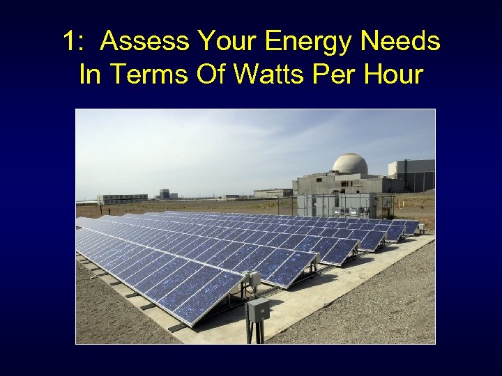 1: Assess Your Energy Needs In Terms Of Watts Per Hour 