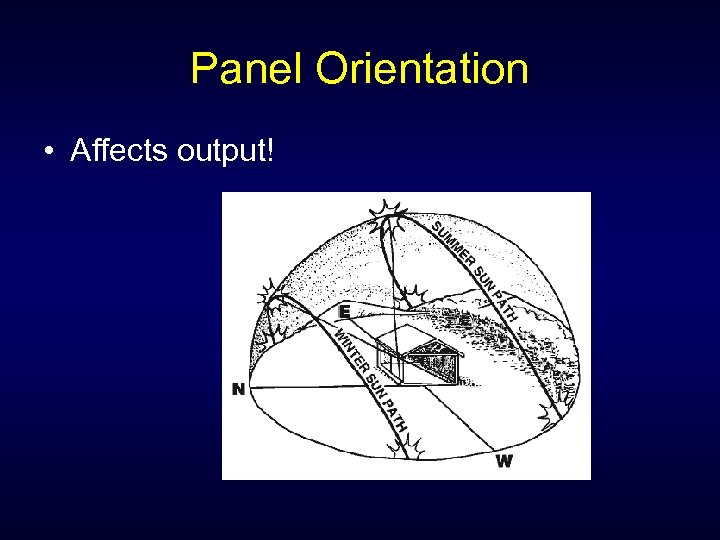 Panel Orientation • Affects output! 
