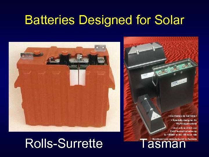 Batteries Designed for Solar Rolls-Surrette Tasman 