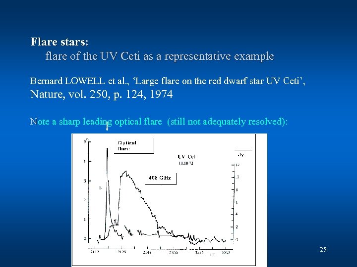  Flare stars: flare of the UV Ceti as a representative example Bernard LOWELL