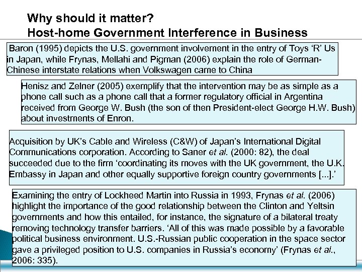Why should it matter? Host-home Government Interference in Business Baron (1995) depicts the U.