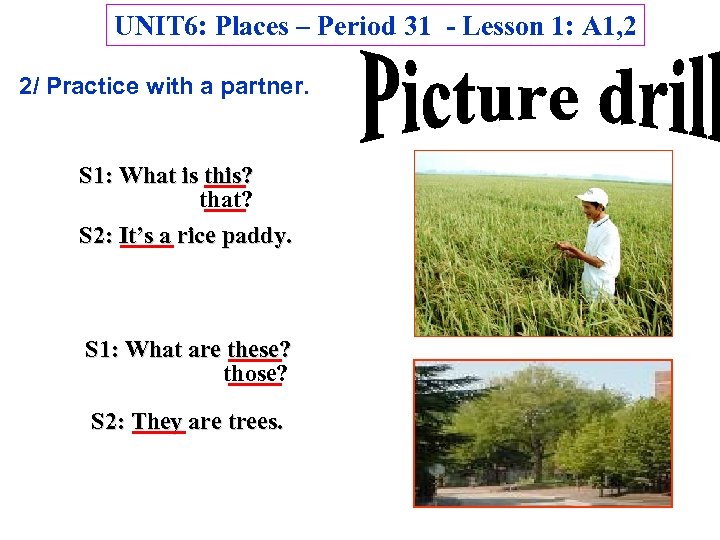 UNIT 6: Places – Period 31 - Lesson 1: A 1, 2 2/ Practice
