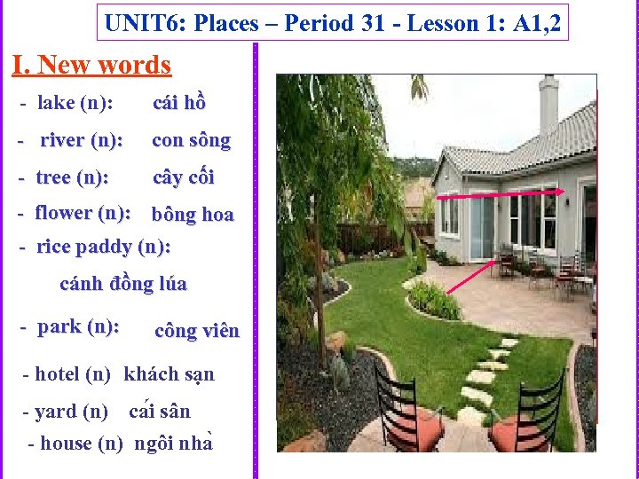 UNIT 6: Places – Period 31 - Lesson 1: A 1, 2 I. New