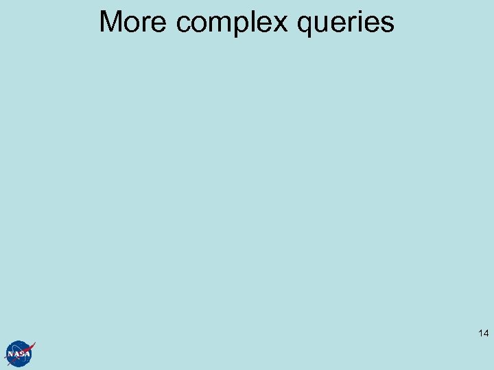 More complex queries 14 