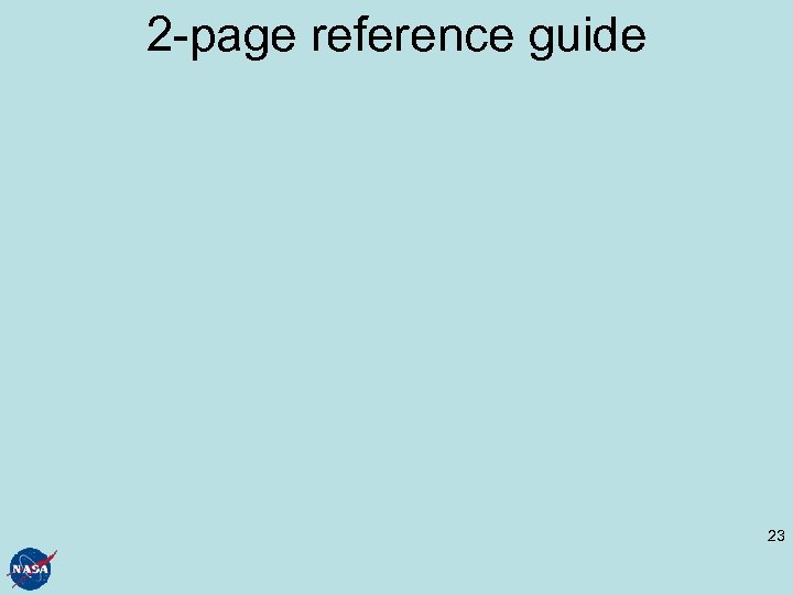 2 -page reference guide 23 