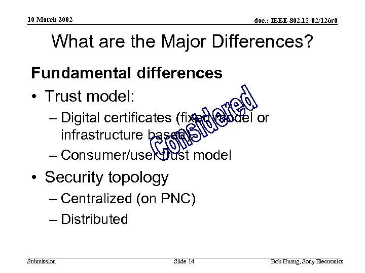 10 March 2002 doc. : IEEE 802. 15 -02/126 r 0 What are the