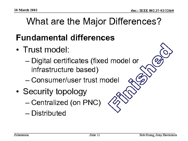 10 March 2002 doc. : IEEE 802. 15 -02/126 r 0 What are the