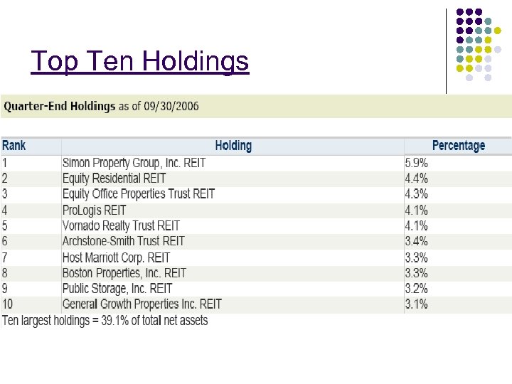 Top Ten Holdings 
