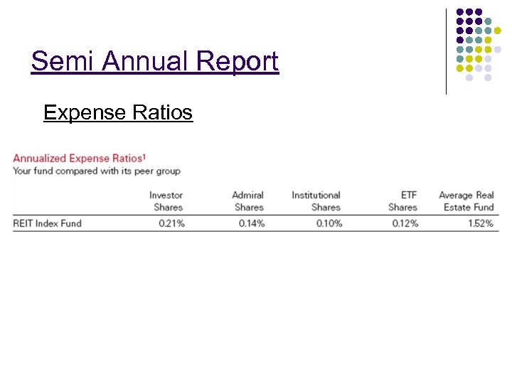 Semi Annual Report Expense Ratios 