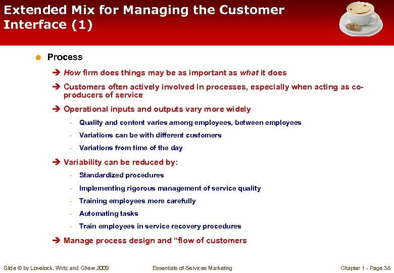 Extended Mix for Managing the Customer Interface (1) = Process è How firm does