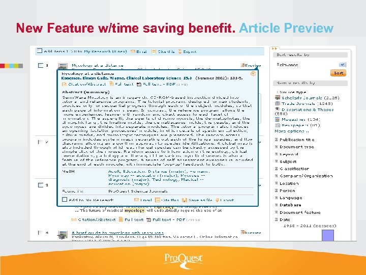 New Feature w/time saving benefit. Article Preview 