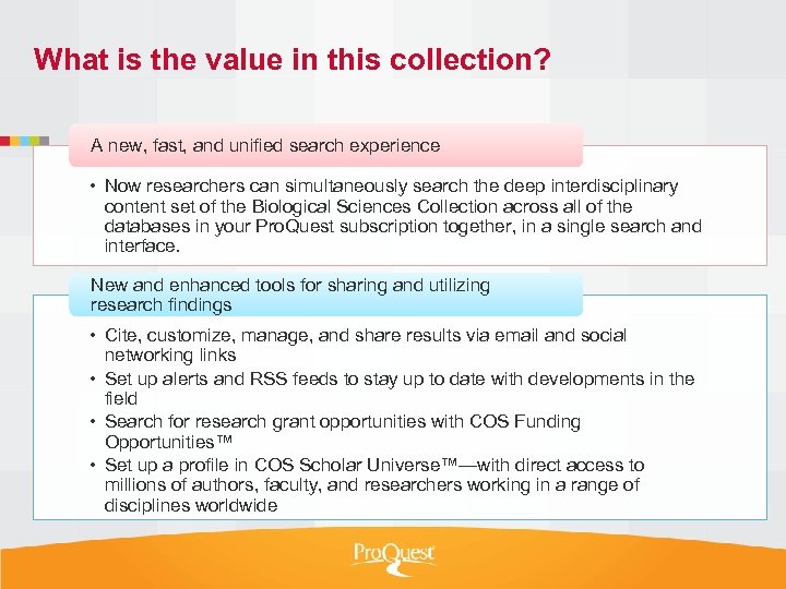 What is the value in this collection? A new, fast, and unified search experience