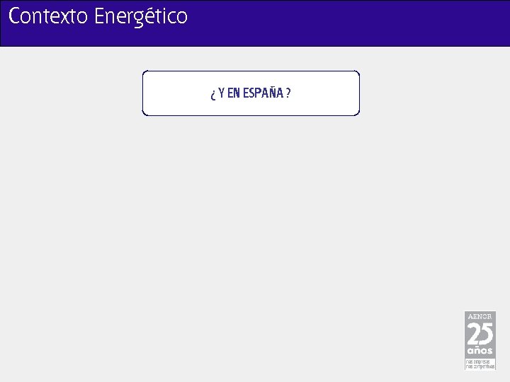 Contexto Energético ¿ Y EN ESPAÑA ? 