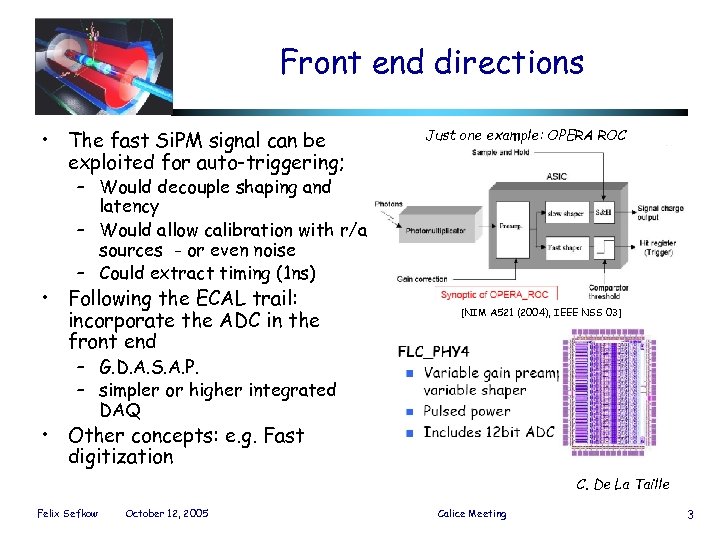 Front end directions • The fast Si. PM signal can be exploited for auto-triggering;