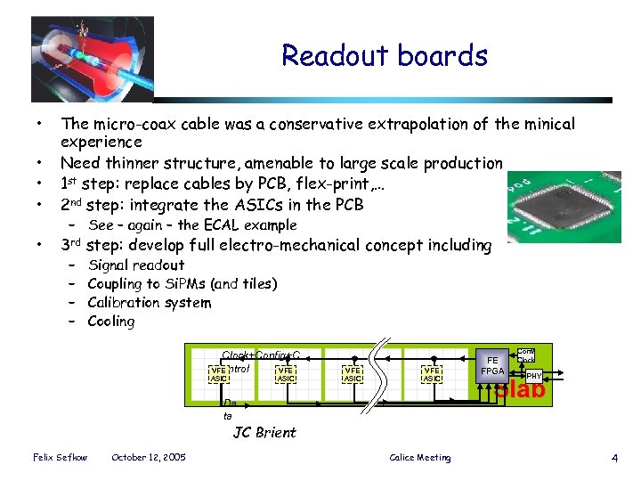 Readout boards • • The micro-coax cable was a conservative extrapolation of the minical