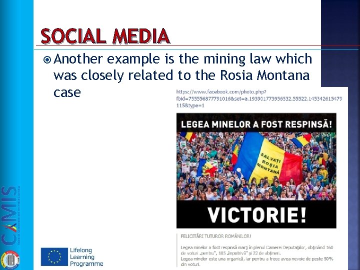 SOCIAL MEDIA Another example is the mining law which was closely related to the