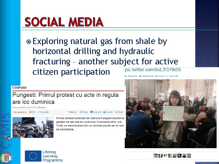 SOCIAL MEDIA Exploring natural gas from shale by horizontal drilling and hydraulic fracturing –