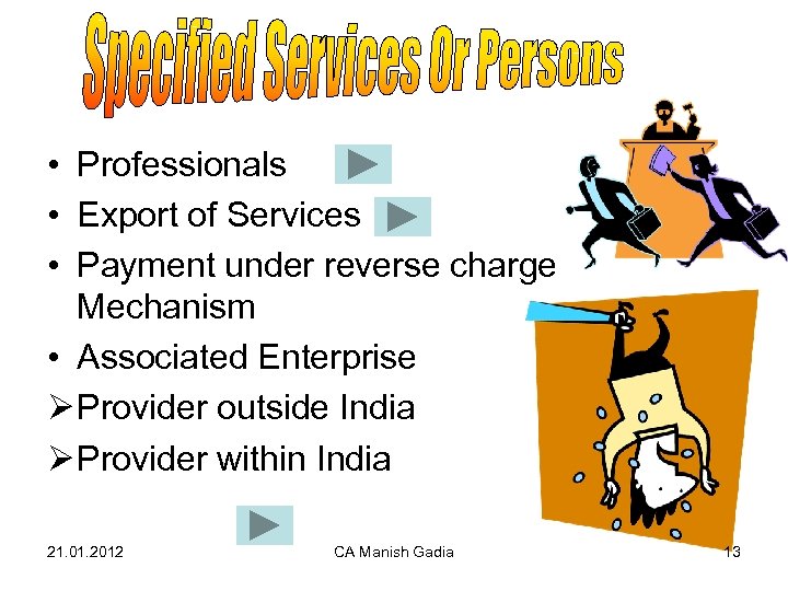  • Professionals • Export of Services • Payment under reverse charge Mechanism •