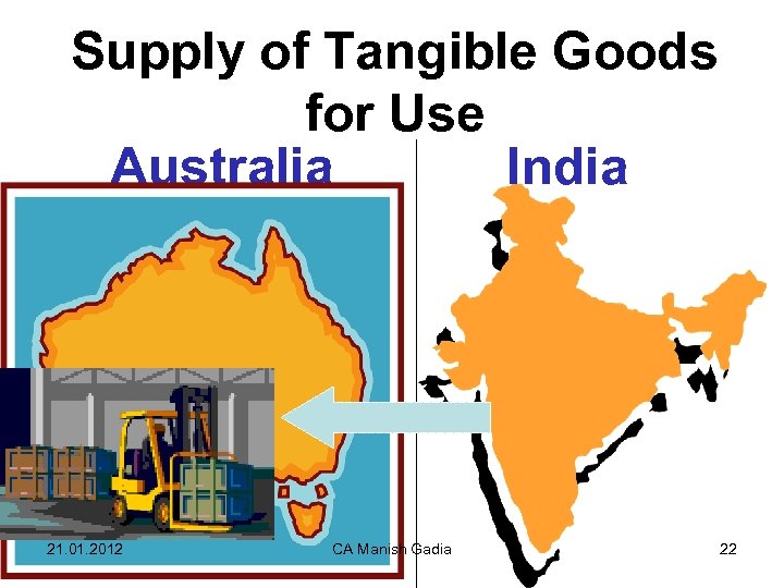 Supply of Tangible Goods for Use Australia India 21. 01. 2012 31 -01 -2010