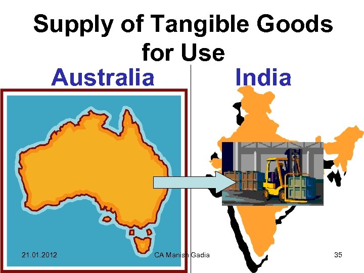 Supply of Tangible Goods for Use Australia India 21. 01. 2012 19 -3 -2011