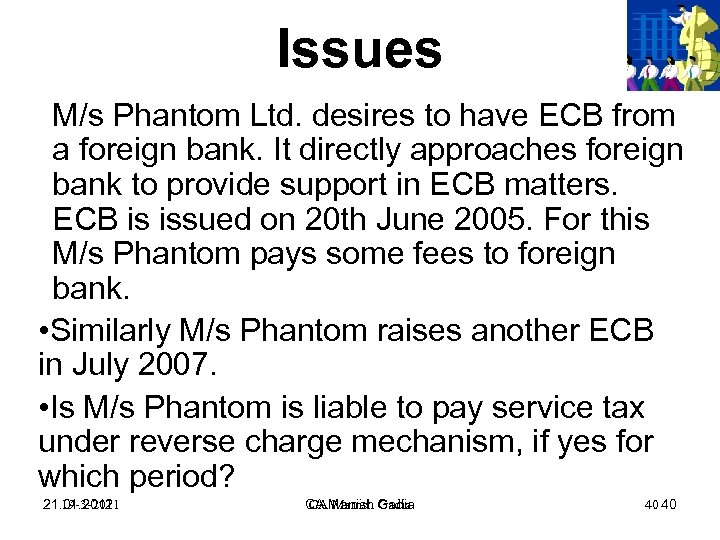 Issues M/s Phantom Ltd. desires to have ECB from a foreign bank. It directly