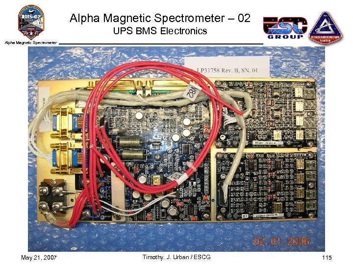 Alpha Magnetic Spectrometer – 02 UPS BMS Electronics Alpha Magnetic Spectrometer May 21, 2007
