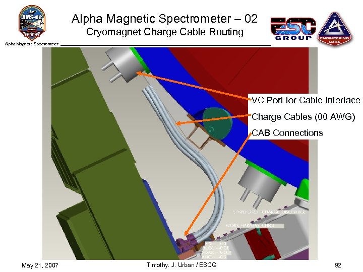 Alpha Magnetic Spectrometer – 02 Cryomagnet Charge Cable Routing Alpha Magnetic Spectrometer VC Port
