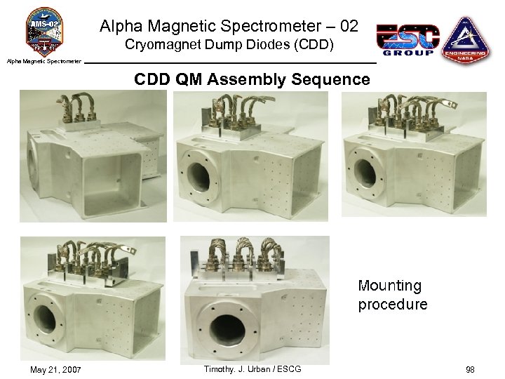 Alpha Magnetic Spectrometer – 02 Cryomagnet Dump Diodes (CDD) Alpha Magnetic Spectrometer CDD QM